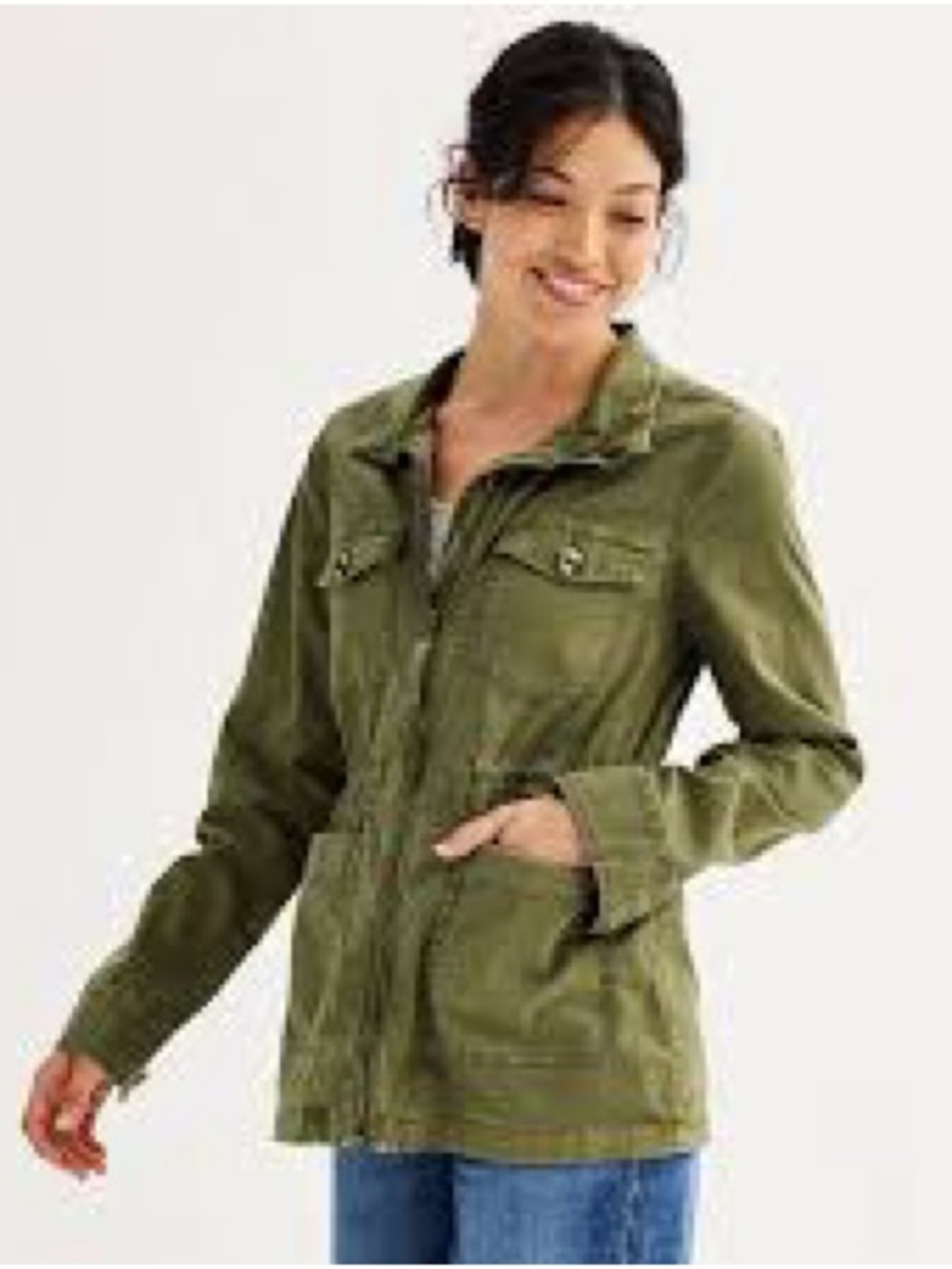 Vintage America Olive Utility Jean Jacket
